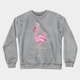 Flamingo Girl Female Gonna Put My Foot Down Cartoon Animal Crewneck Sweatshirt